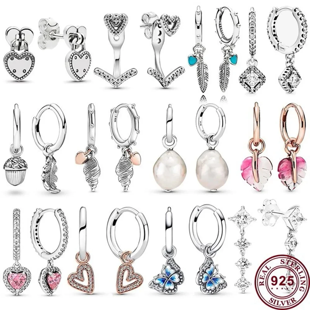 

New Hot Selling 925 Silver Eternal Love Sparkling Butterfly Women's Earrings Wedding Gift High Quality Fashionable Charm Jewelry