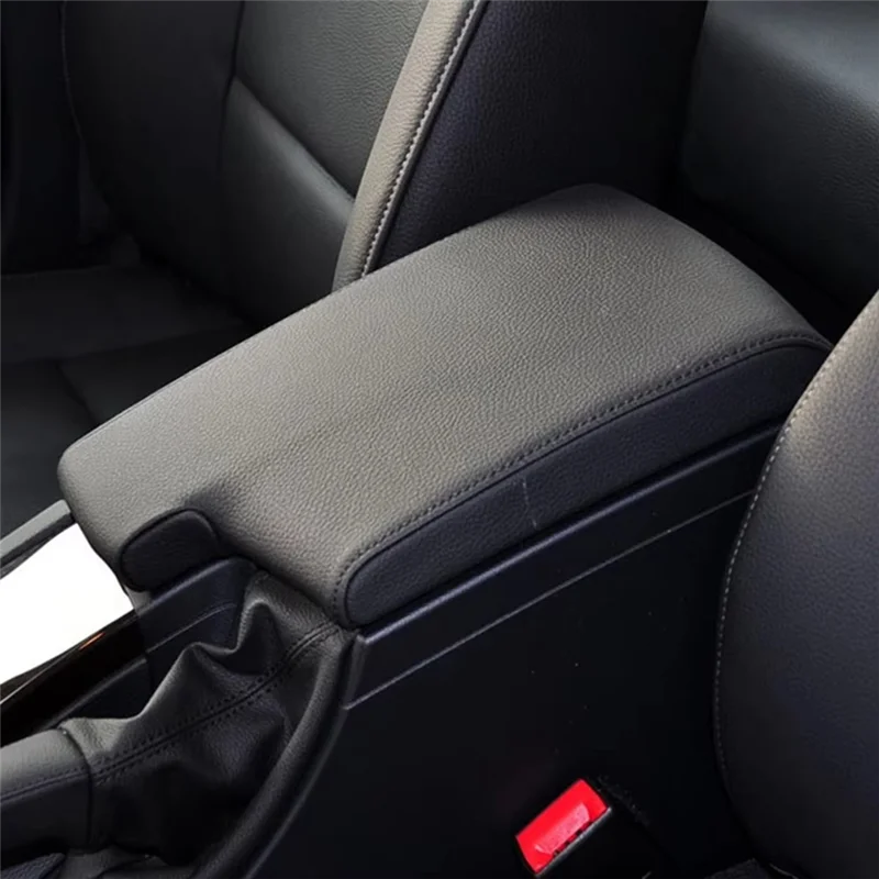 

LHD Central Console Storage Box Armrest Case Leather Cover For BMW 3 Series E90 E91 E92 E93 318 320 325 328 2005-2012-A28K