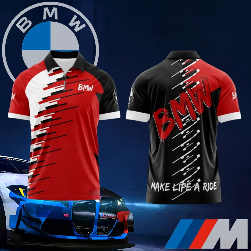 

2025 BMW Car New Quick-drying POLO Shirt Luxury High-end Casual Short-sleeved Car Lover Gift BMW Sports Cycling Suit Polo Moto