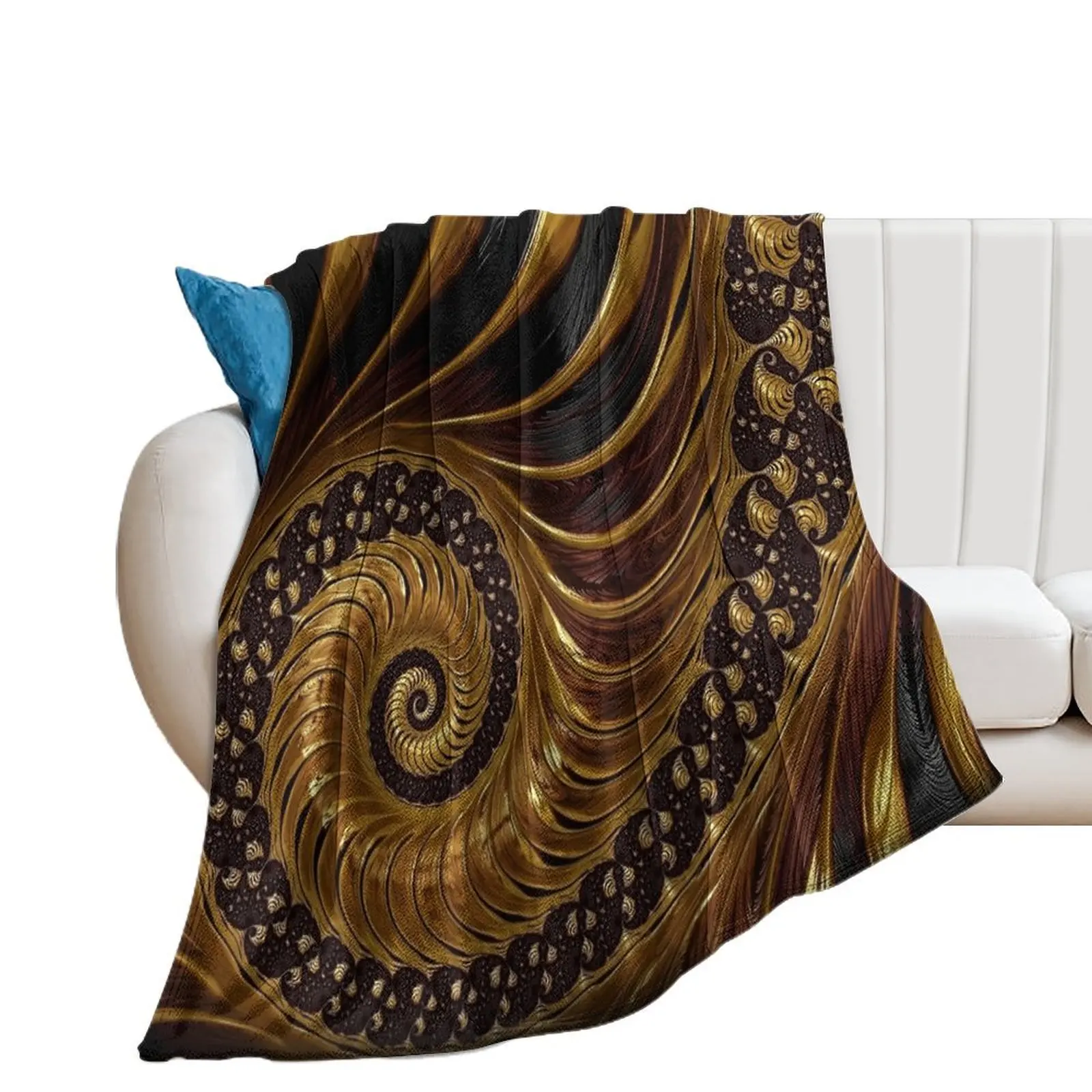 Gold Fractals Throw Blanket Weighted Nap Summer Beddings blankets ands Blankets
