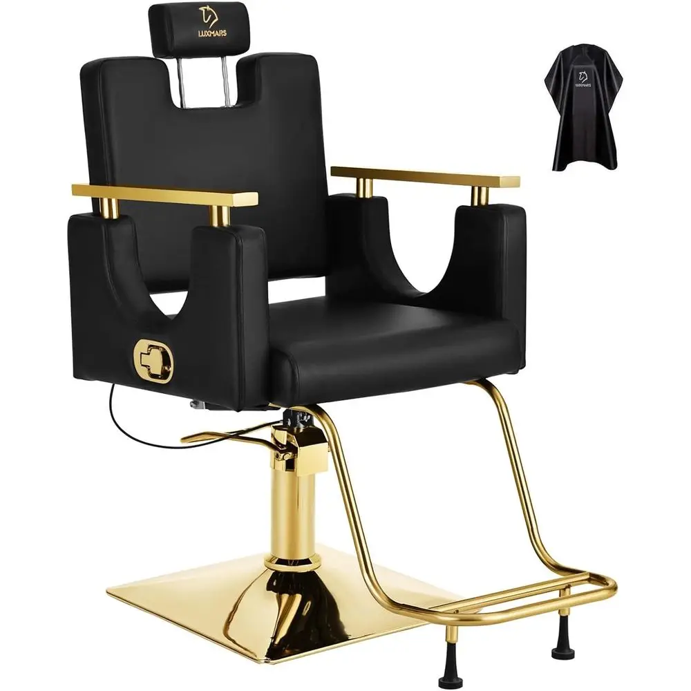 

Durable Swivel Reclining Barber Chair with Height Adjustment for Salons and Hairdressers