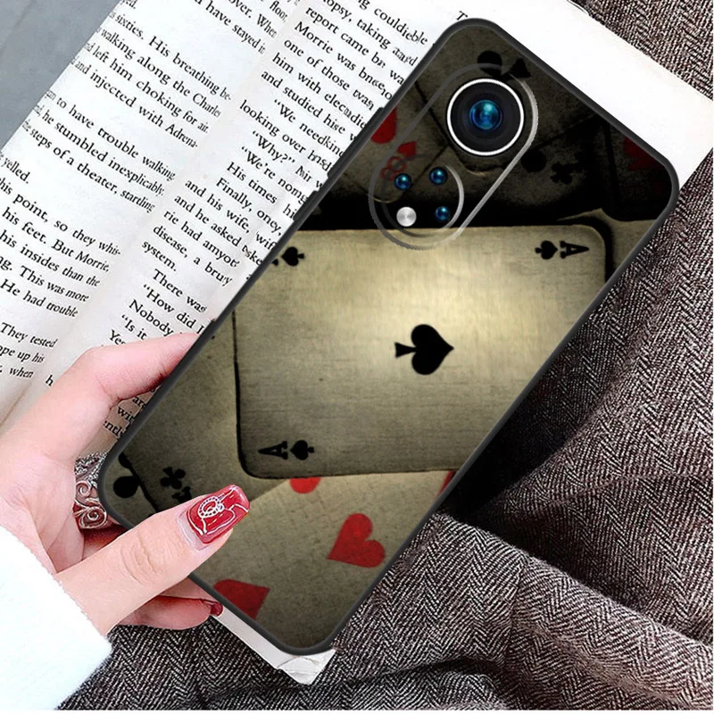 Spades Poker Play Cards Ace Art Case For Honor 90 Lite 70 50 Magic 6 5 Pro Honor X8a X9a X6a X7a X8 X9 X8b X9b Back Cover