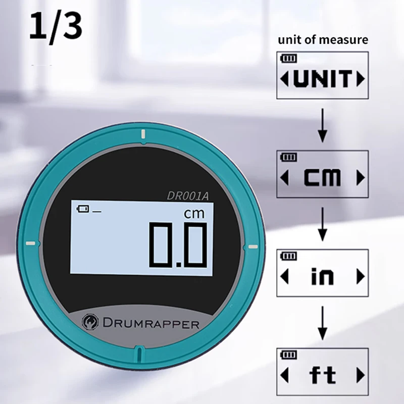 324 Ft Electronic Digital Tape Measure with LCD Display Digital Ruler Small Smart Long Distance Rolling Measuring Tool