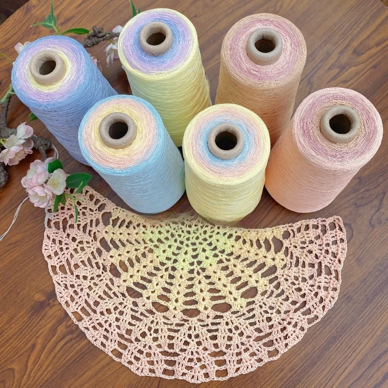 

Пряжа из льняной ткани Ice Silk, 350 г, для летнего вязания крючком, для ручного вязания шалей, ажурных жилетов с коротким рукавом, принадлежности для рукоделия