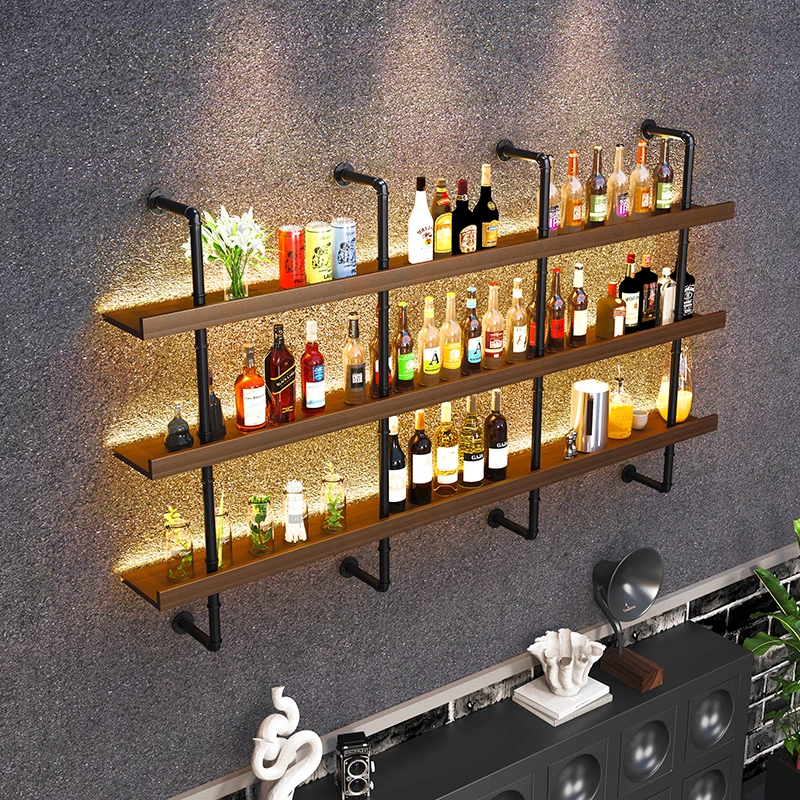 

Outside European Wine Cabinet Storage Display Vintage Design Simple Wine Cabinet Minimalist Rustic Metal Estante Bar Decoration