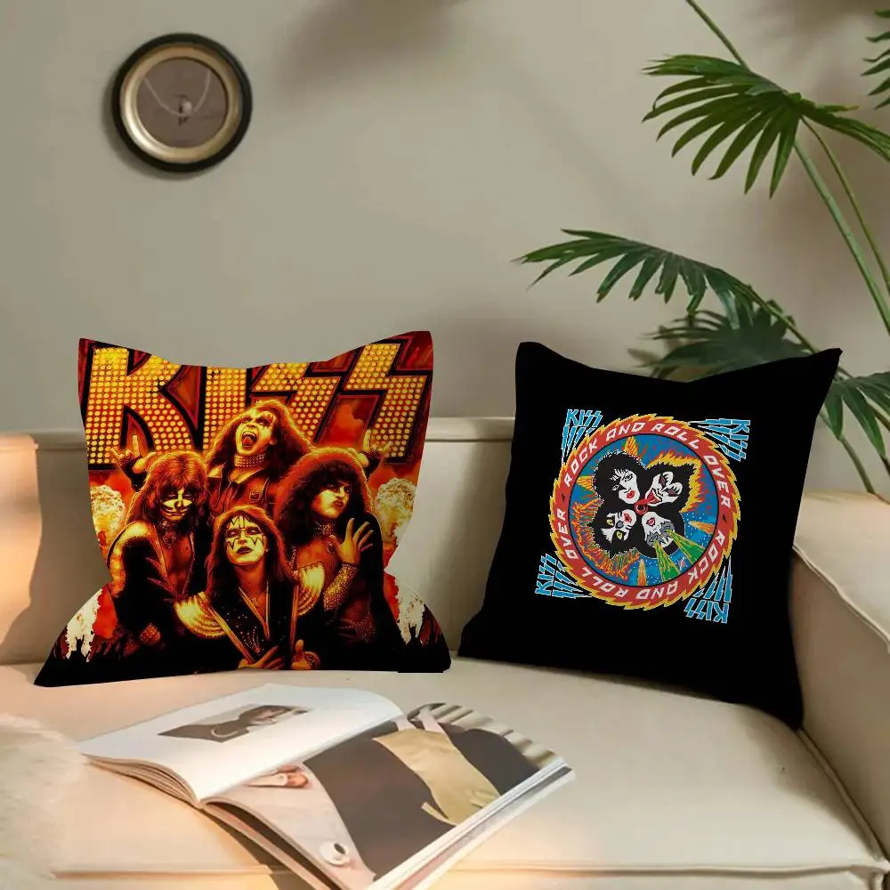 Rock Band Kiss Band Cushion Cover Pillowcase Upholstery Sofa Throw Pillow Home Decor Pillowcas