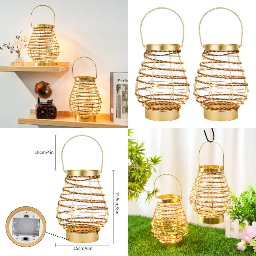 

of Metal Cordless Table Lamp 8 "H Metal Cage LED Cage Lamp with -Hour Timer, Vintage Decorative Fairy Lights Lantern for Indoor