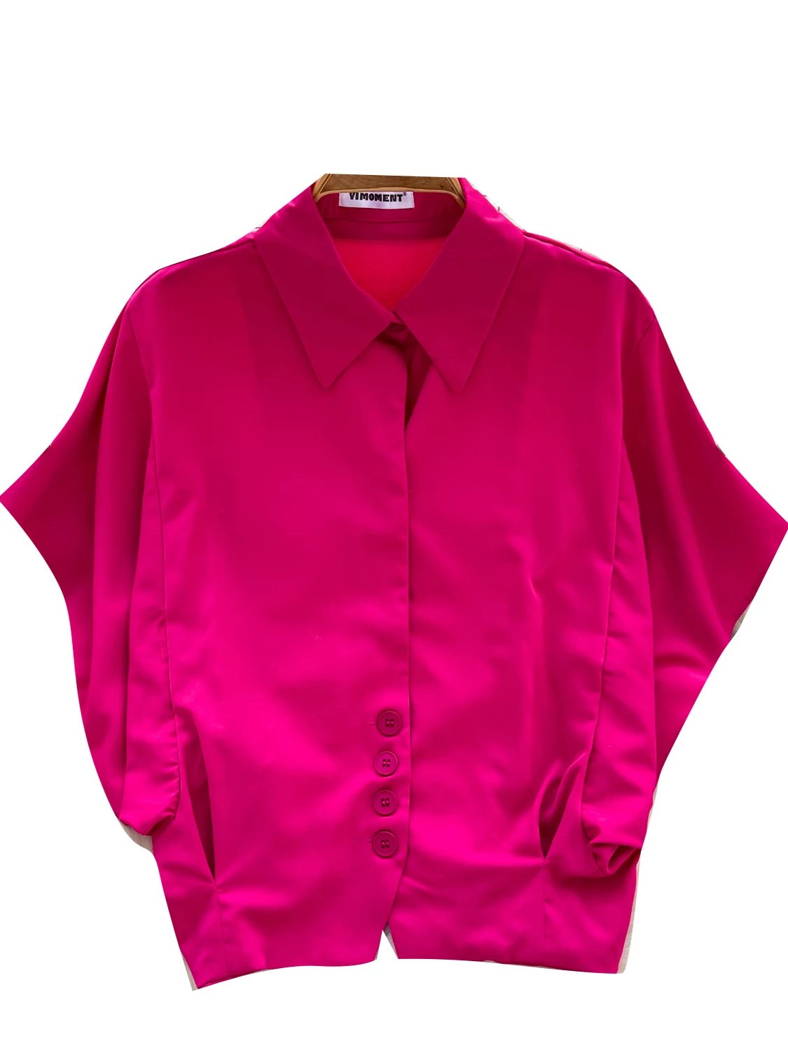 قميص نسائي صيفي أنيق بأكمام قصيرة، ثنيات مضغوطة بزر واحد، تصميم بوابة دونغدا، قميص غير رسمي على الطراز الكوري، مقاس فضفاض