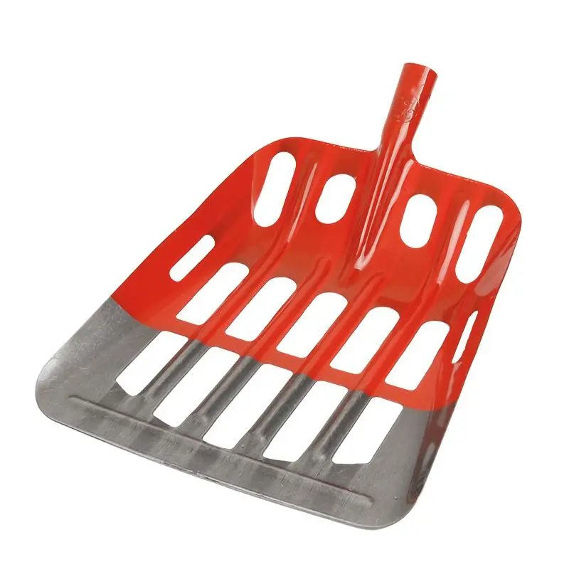 Extra Large Thickened Manganese Steel Corn Sieve Shovel, Hollow Hole Spade Round Flat Head for Corn Cob Harvesting