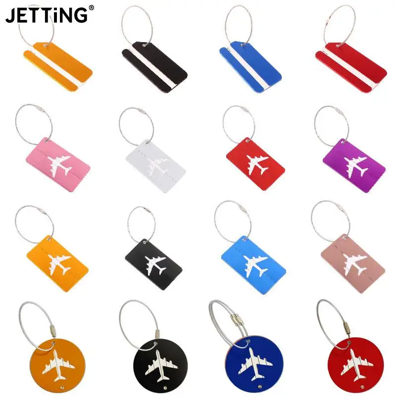 Travel Luggage Tags Aluminium Alloy Baggage Suitcase Address Tag Label Holder Luggage Bags Travel Accessories Baggage Name Tags