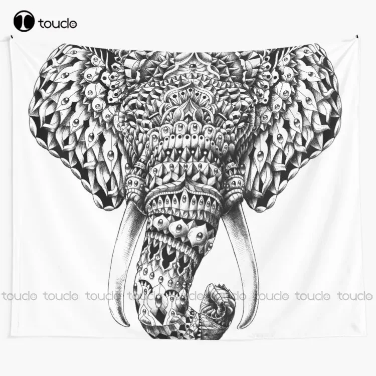 Ornate Elephant Head Tapestry Gaming Tapestry Tapestry Wall Hanging For Living Room Bedroom Dorm Room Home Decor Background Wall