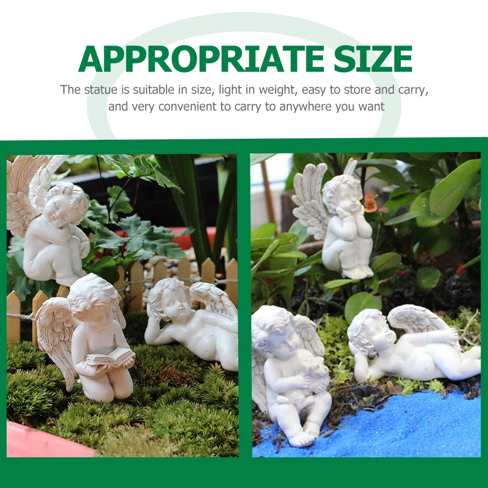 5 Pcs Angel Decor Garden Sculpture Delicate Resin Crafts Statue For Home Decoration