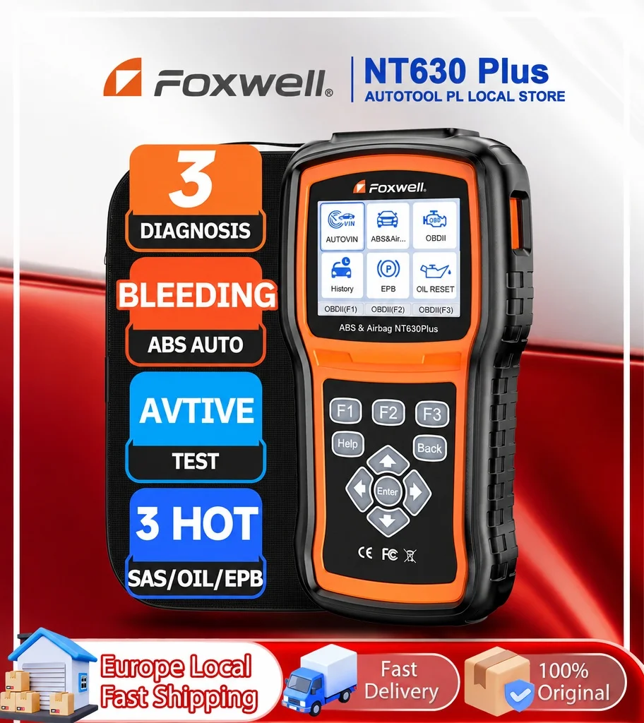 FOXWELL NT.630Plus OBD2-Scanner mit Aktivtest, SRS, ABS, Entlüftung, Airbag-Reset, SAS, Öl- und EPB-Reset, OBD2-Kfz-Diagnosetool