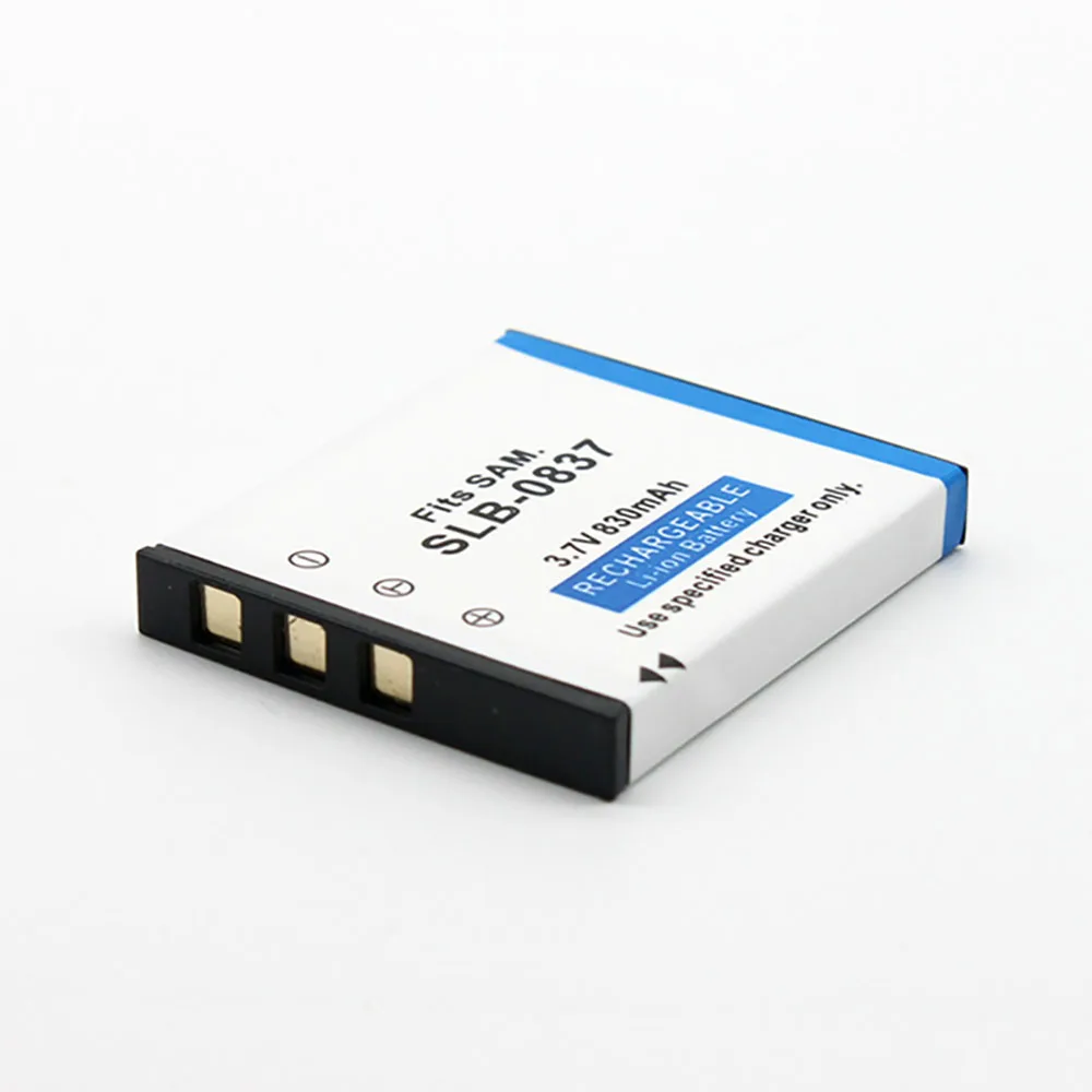Paquete de batería de litio para Samsung SLB-0837 83T I6 I70 NV3 NV5 NV7 L50 L80 PMP I70 I70S 700 80 3,7 V 830mAh, baterías de iones de litio para cámara