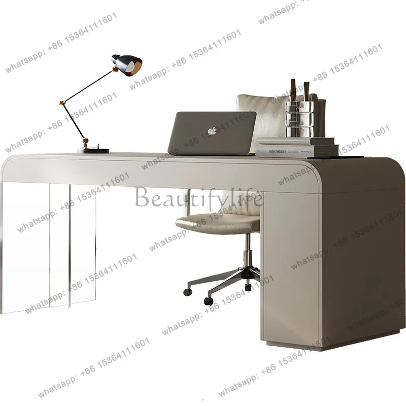 

Acrylic floating desk household small apartment writing table Italian style