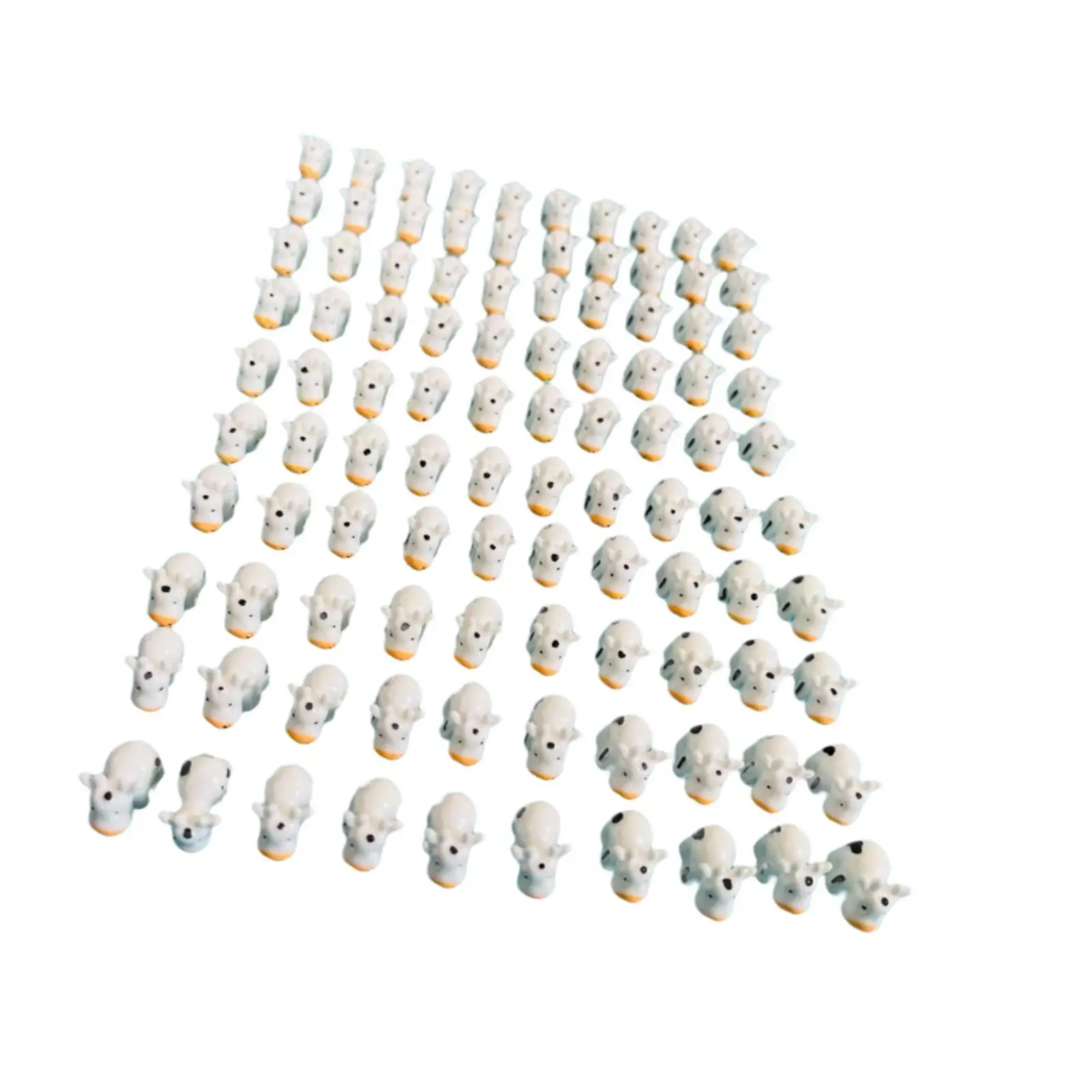 100 Pezzi Mucche in Miniatura per Nascondere Mucche in Resina Scultura Animali Statue per Case delle Bambole Giardino Fata Micro Paesaggio Bomboniere