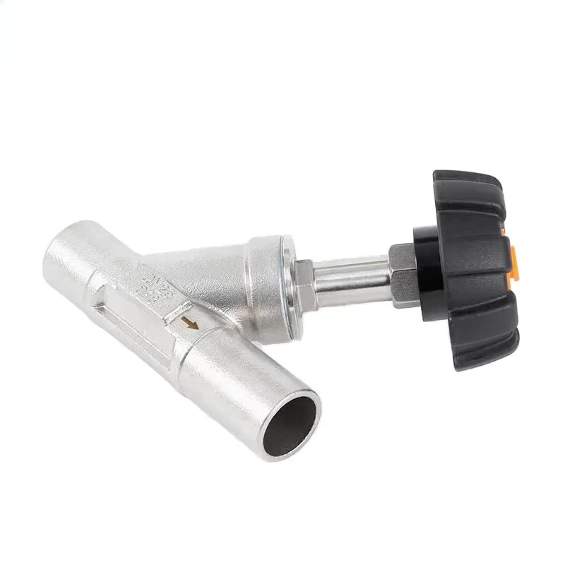 Stainless Steel 304/316 Hand Welded Angle Seat Valve with Plastic Handle