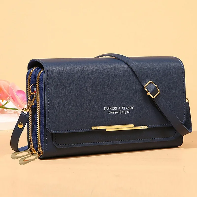 Damen Lange Geldbörse Koreanische Version Umhängetasche Doppelreißverschluss Große Kapazität Clutch-Tasche Schulter-Handtasche Damen Handytasche – Detail 36