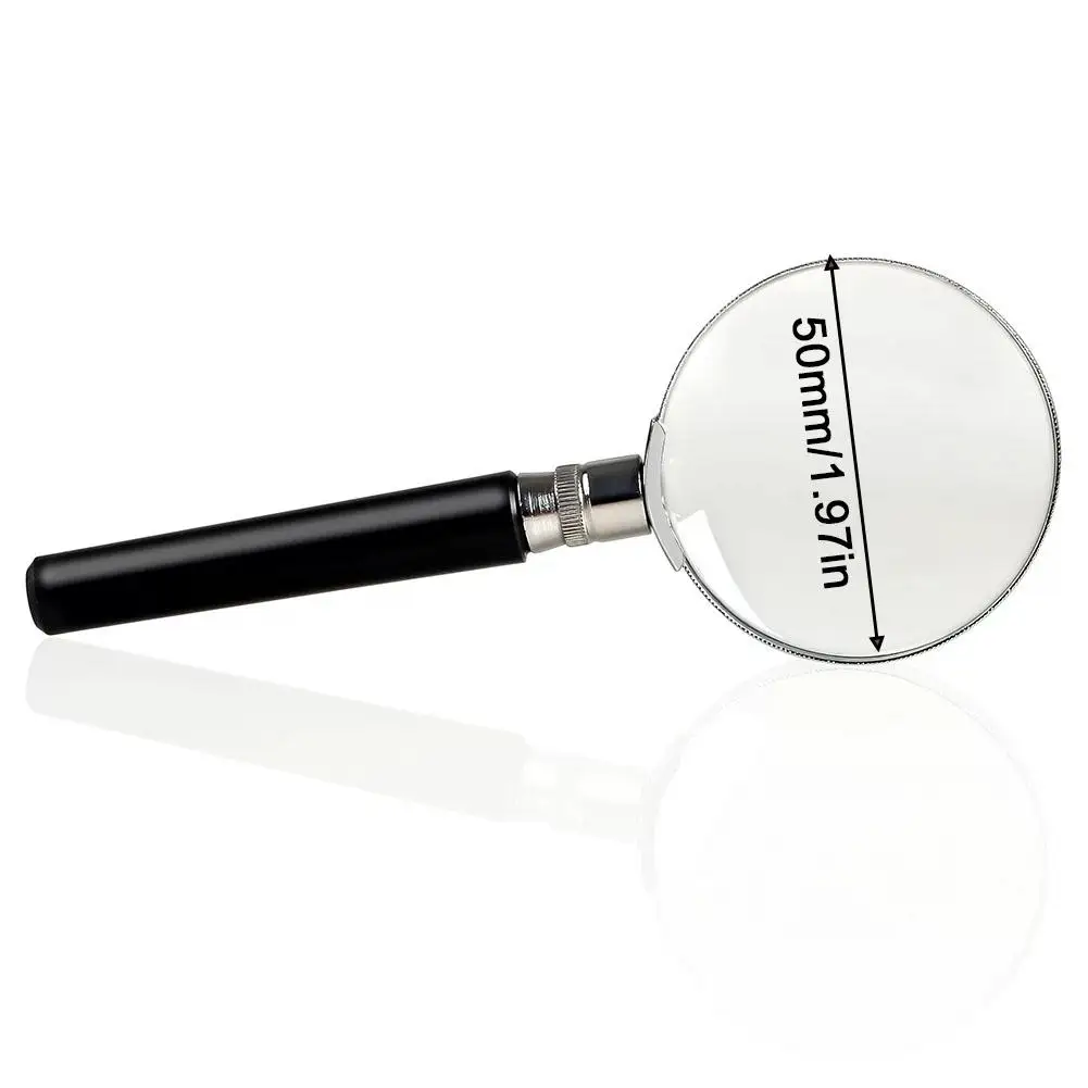 Portable 10X Handheld Magnifying Glass, Retro Handle Magnifier Eye Loupe Glass With Metal Handle High Magnification For Reading