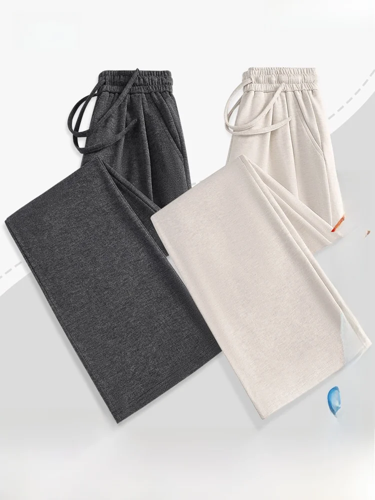 

Женские свободные брюки Snow Flng с широкими штанинами, домашние брюки для отдыха, весенне-осенние брюки с высокой талией, прямого кроя, из смесового полиэстера