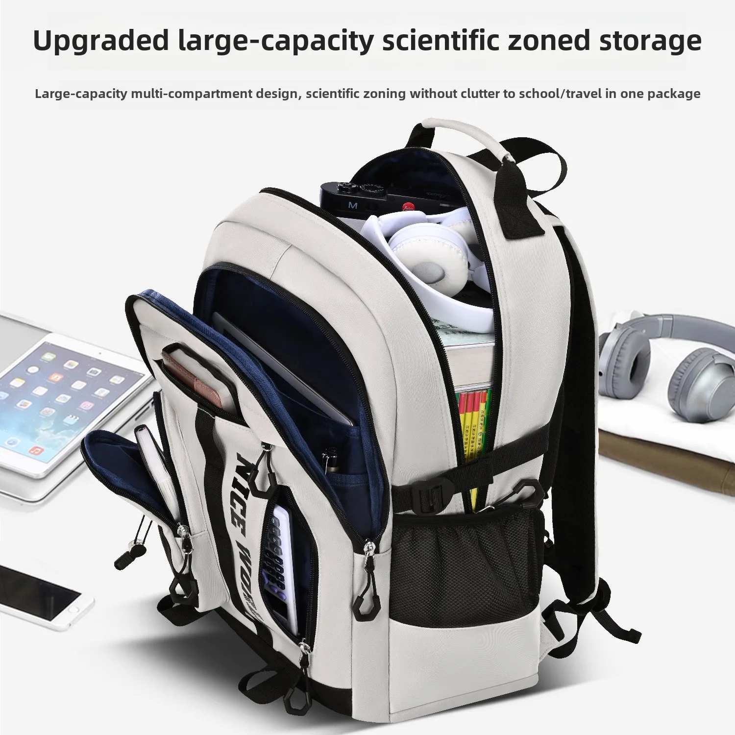 Mochila escolar para adolescentes para niños y niñas, mochila grande y fresca para estudiantes con muchos bolsillos, mochilas para escuela secundaria universitaria