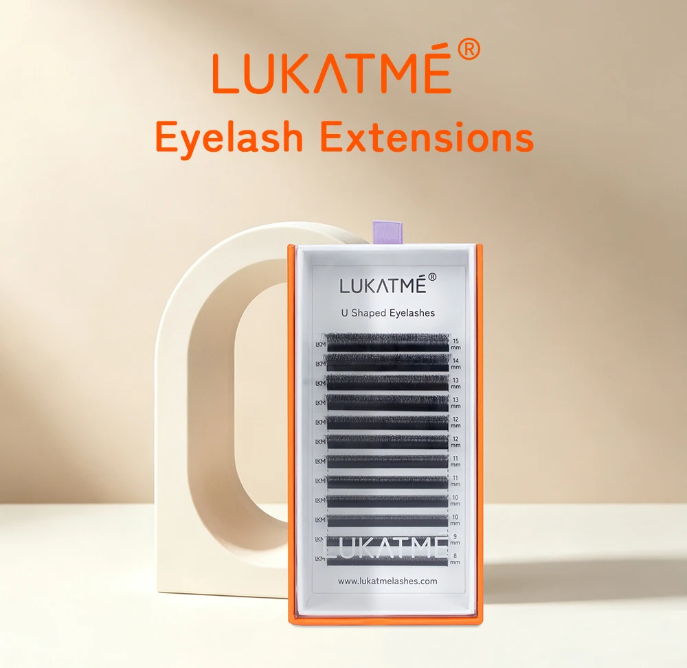 LUKATME U-Form 5D Kleeblatt Wimpernverlängerungen, vorgefertigte Fächer, Schwarz C/D/M Curl, weiche, flauschige, dreidimensionale Wimpern 7-15mm für den Salon – Detail 1