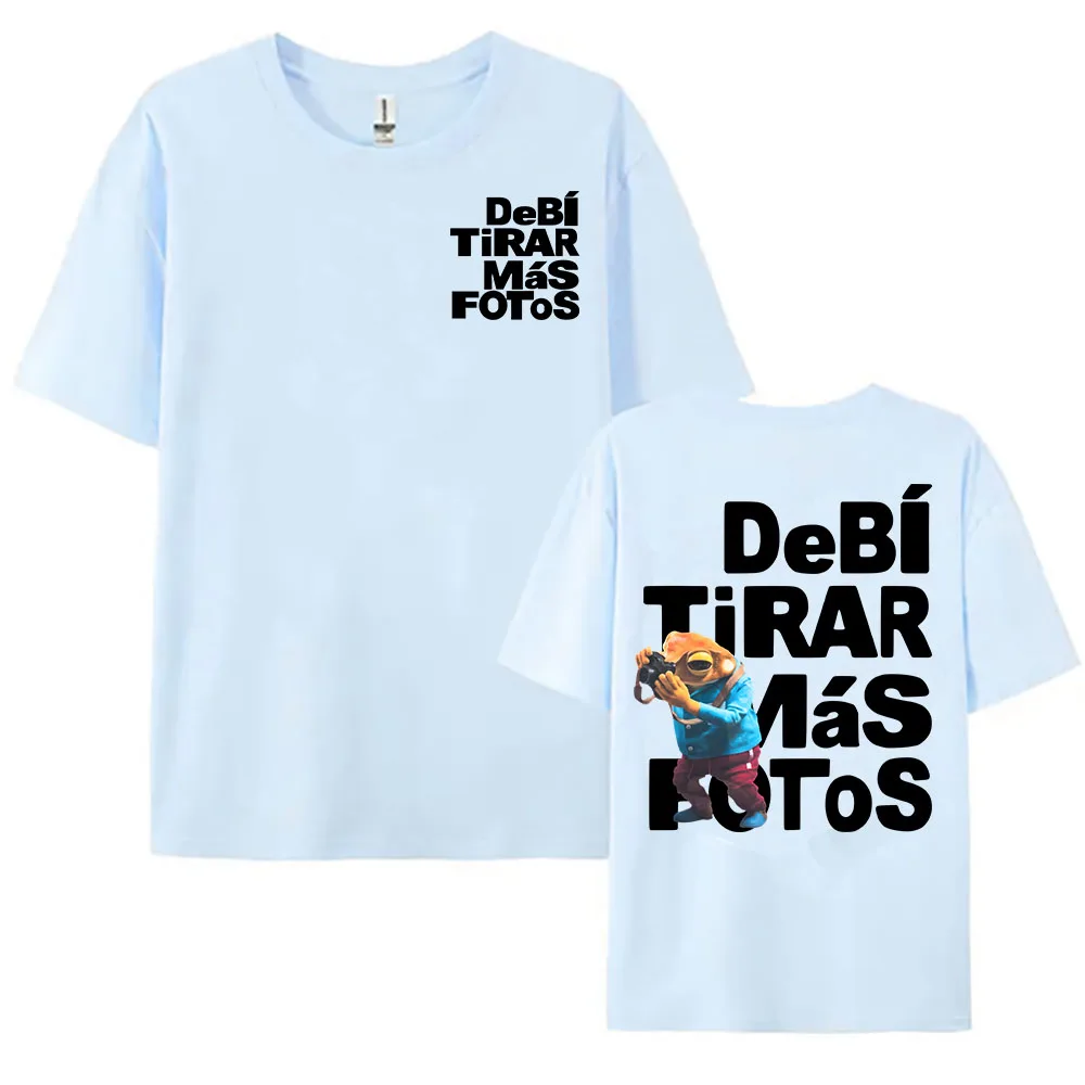 T-shirt con stampa cartoon rana DTMF Bad Bunny Debí Tirar Más Fotos Album 2025 Magliette in cotone a maniche corte T-shirt estiva da donna