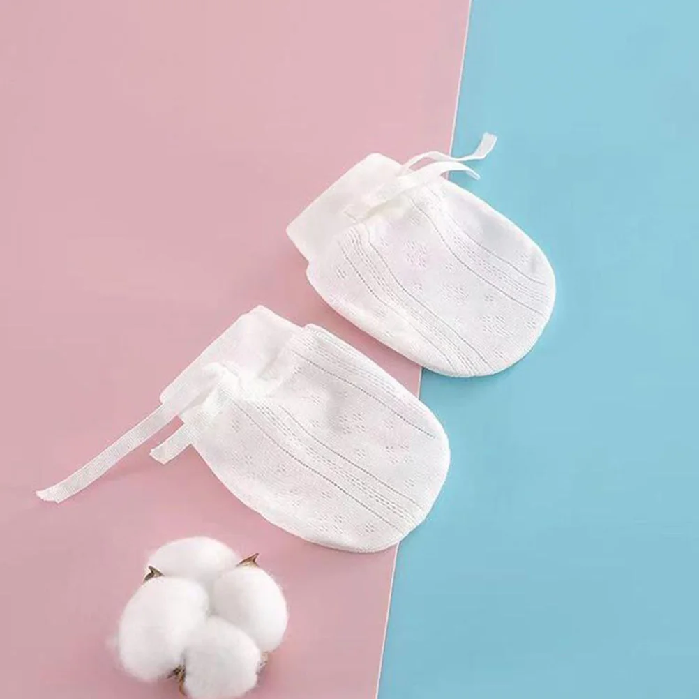 

LIFKOME 4 Pairs Breathable No Scratch Baby Girl Gloves Soft Cotton Mittens for Newborns