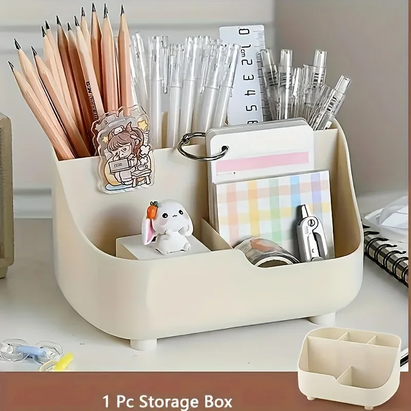 1 Stück Große Kapazität Einfache Einfarbige Fünf-Fächer Desktop-Aufbewahrungsbox Multifunktionale Material-Tischaufbewahrungsbox – Detail 4