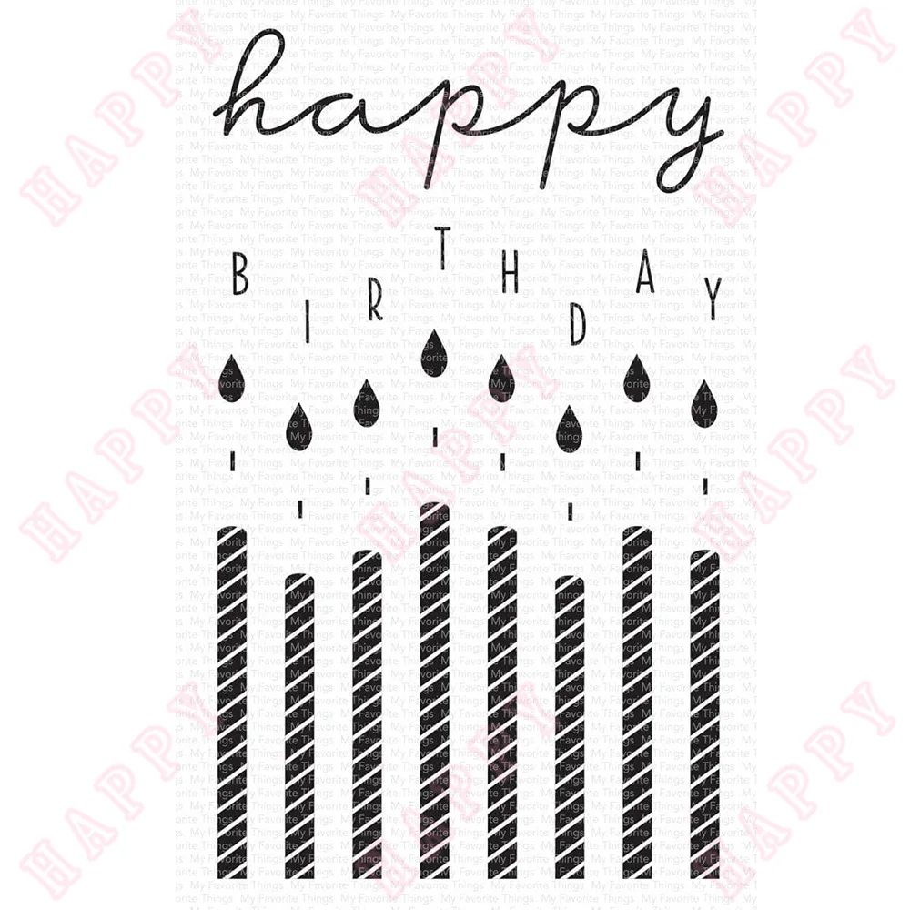 

Clear Stamps Happy Birthday Candles For DIY Paper Craft Making Diary Scrapbook Decoration Template Album Greeting Handmade Mould