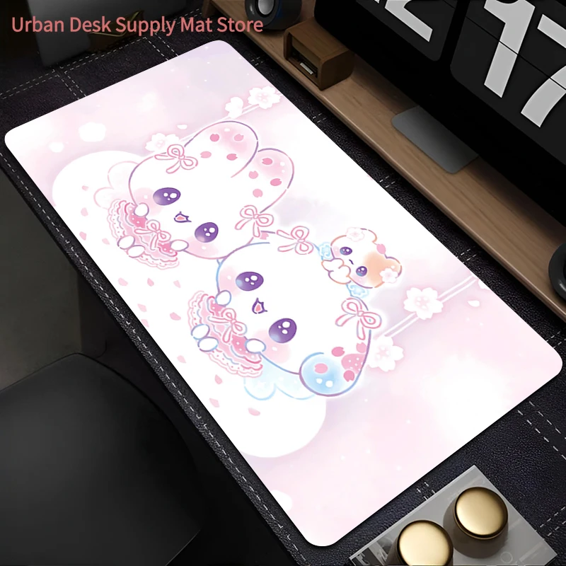 

Pink Cartoon Character Mouse Pad Large Extended Desk Mat Non-Slip Gaming Office Keyboard Mat Waterproof Computer Accessories