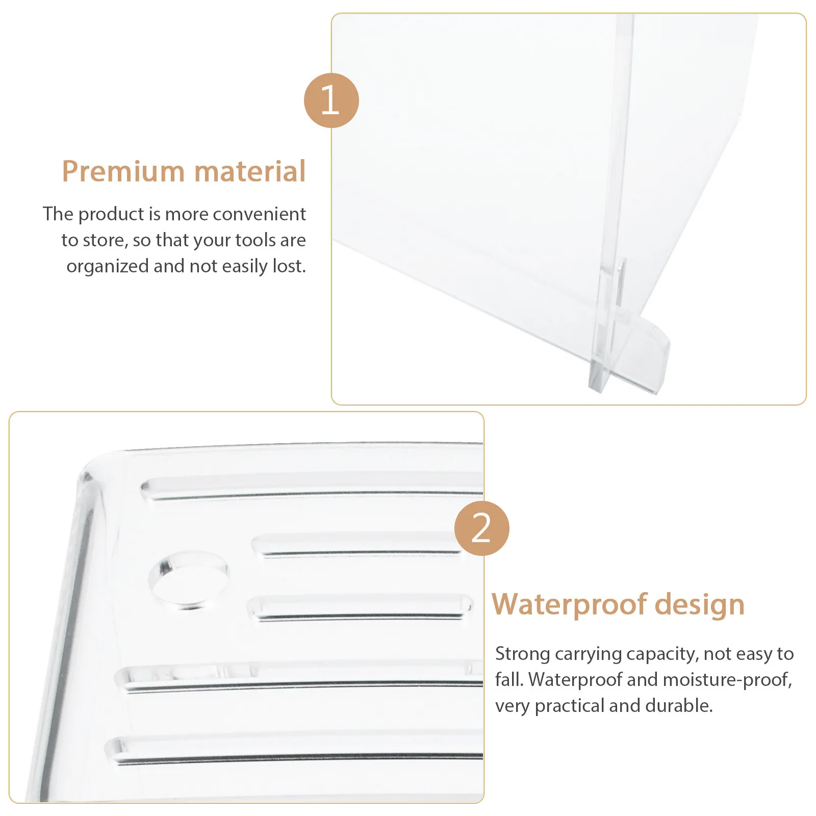 Premium Acrylic Kitchen Cutter Holder Transparent Multi-Function Storage Rack for Knives Scissors Chef Tools Strong