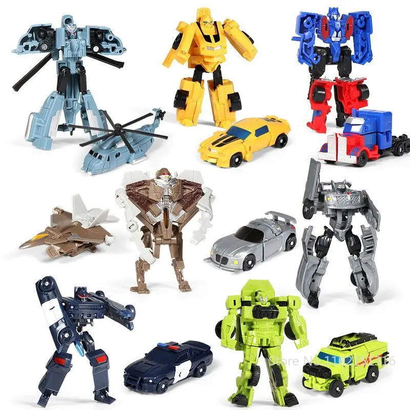 24Pcs Transformatie Mini Cars Kid Classic Robot Auto Speelgoed Actie & Toy Figures Plastic Vervorming Jongens Cadeaus Voor Kinderen