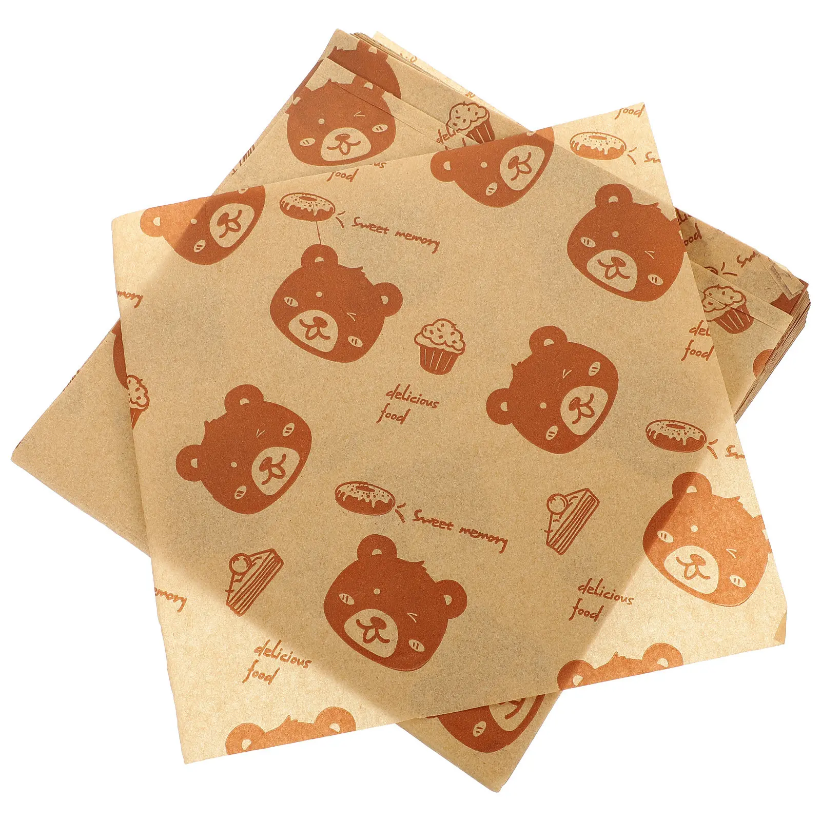 

500 Sheets Greaseproof S wich Paper 20x20cm Food Wrap Burger Wrappers Bread Parchment Waterproof Oil Proof Fries Paper Kitchen