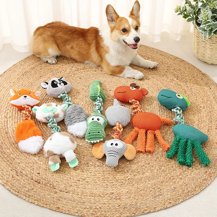 Pet Dog Plush Toys animals for Chewing Noisy Squeaker Toys Stuffed Cotton Material PT42