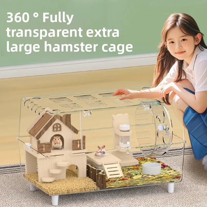 Акриловая клетка для хомяка — очень большая прозрачная двухслойная роскошная вилла для сирийских хомяков, приятная для бюджета среды обитания XXL Акриловая клетка для хомяка — очень большая прозрачная двухслойная роскошная вилла для сирийских хомяков, приятная для бюджета среды обитания XXL