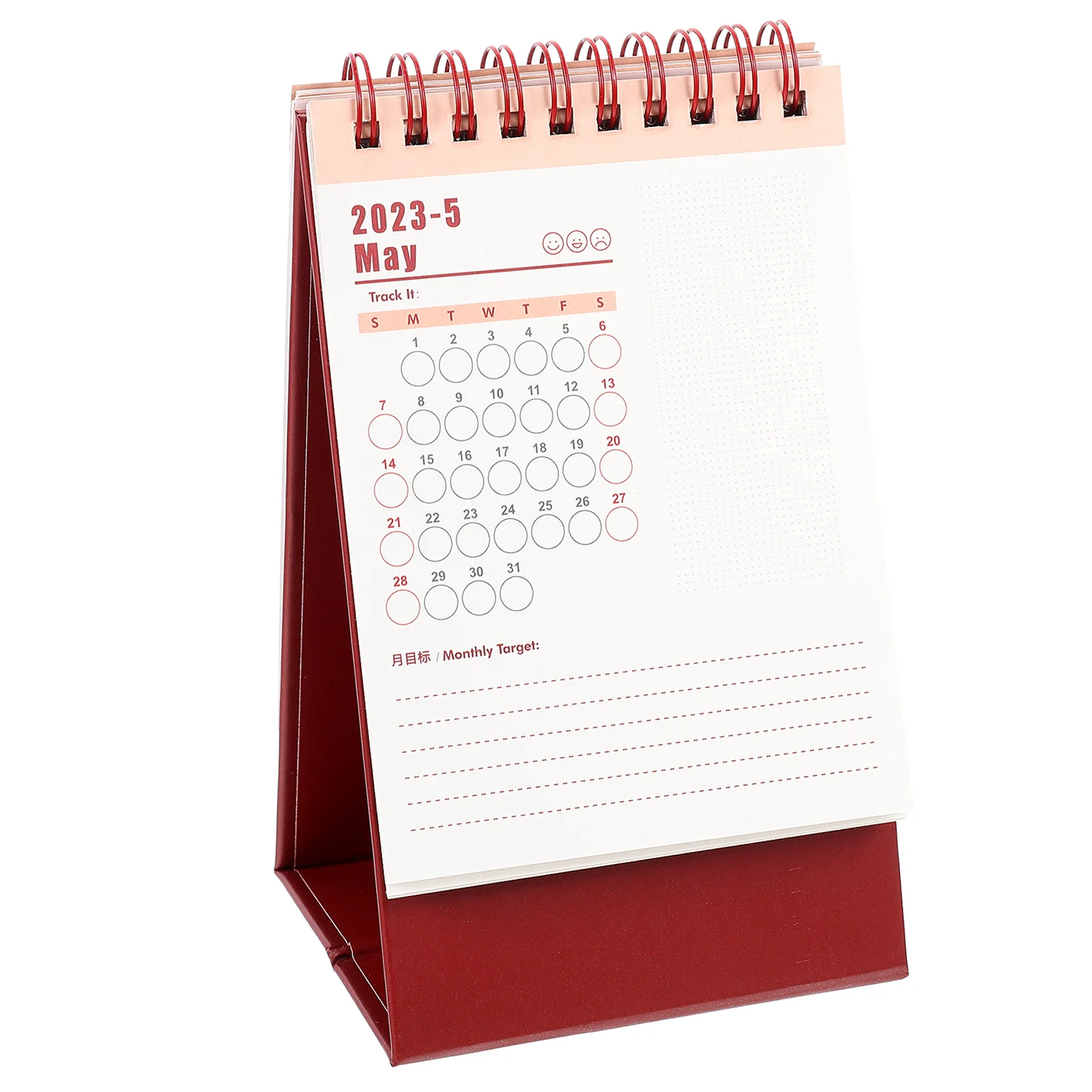 

2023 Desk Calendar Easy to Store Desktop Dining Table Conference Room Decoration Small Paper Standing Monthly