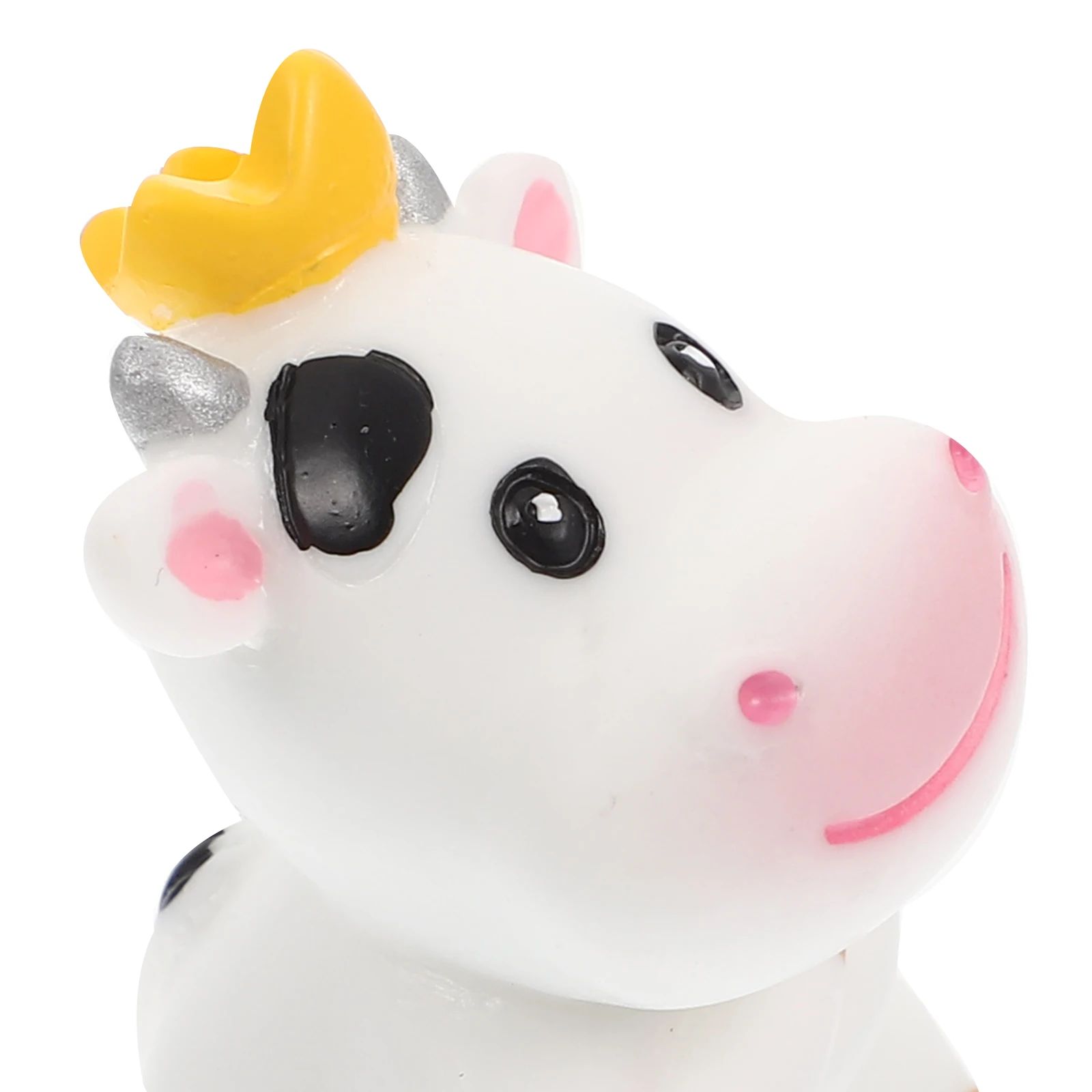 

8 Pcs Resin Cow Figurines Miniature Dairy Animal Statues Lawn Decor Micro L Cows Decorations Small Toys Cartoon Designs