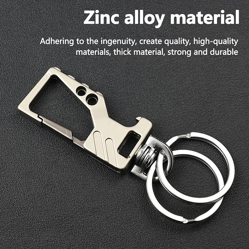 Semplice portachiavi da uomo multifunzionale con clip per cintura in vita, fibbia anti-smarrimento, portachiavi, accessori, portachiavi per auto, apribottiglie