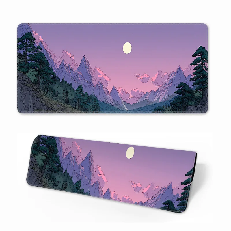 

Large Mouse Pad,XL Gaming Mousepad Moon Valley Scenery Anime Not-Slip Rubber Base Precision Hemming Desk Mat for Computer/Office