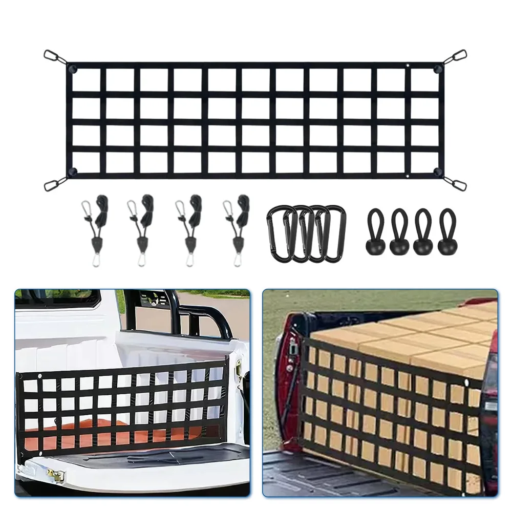 

Trunk Screen Storage Net kit Heavy Duty Tailgate Cargo Net Universal Car Trunk Luggage Net Cargo Organizer Storage