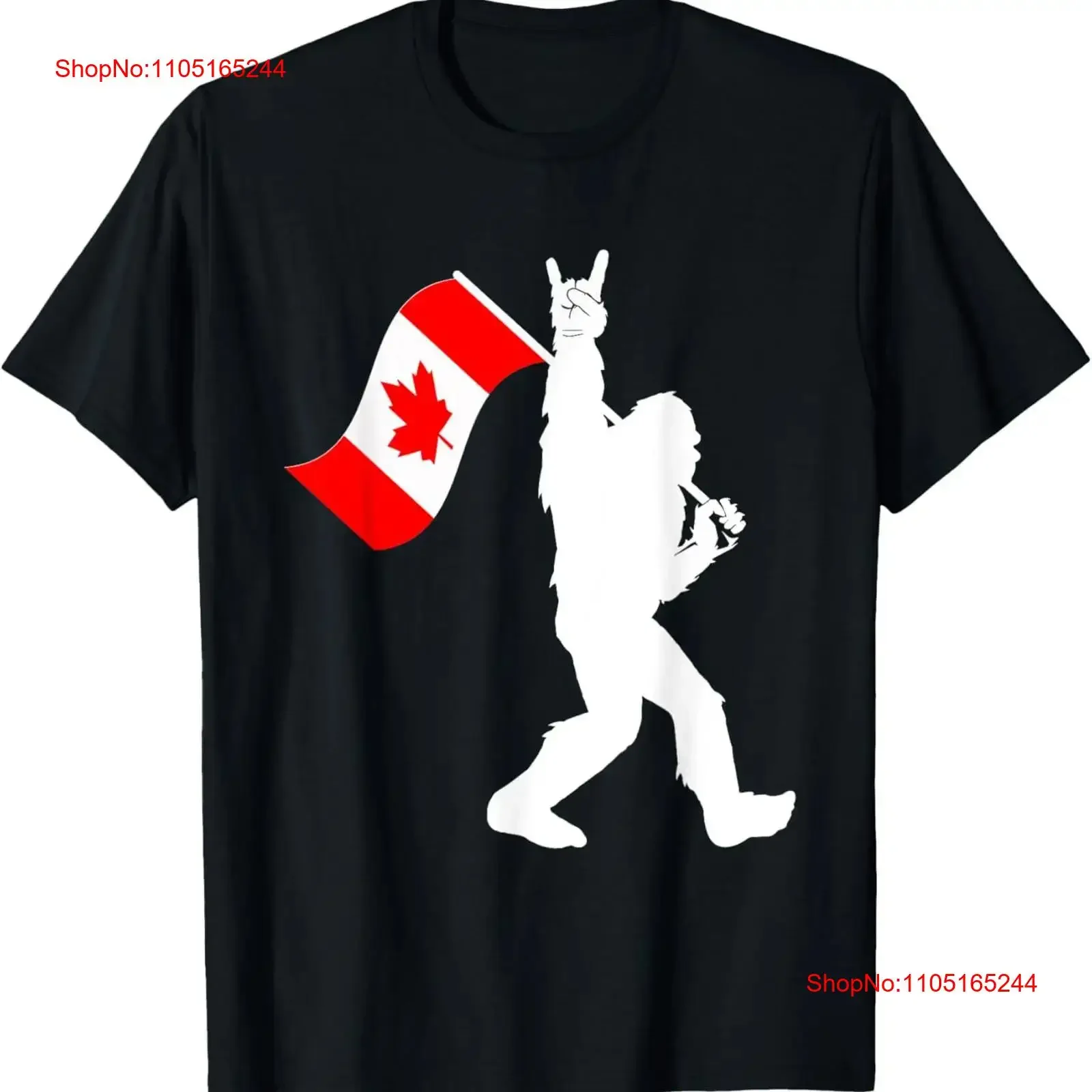 Rock and Roll Bigfoot Loves Canada Flag for Canadians T-Shirt Vintage Washed Homme Leicht atmungsaktiv gestreckt bequem