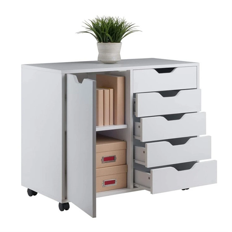 White Rolling File Cabinet Mobile Filing Cabinet 3-Drawer Lateral File Cabinet For Office
