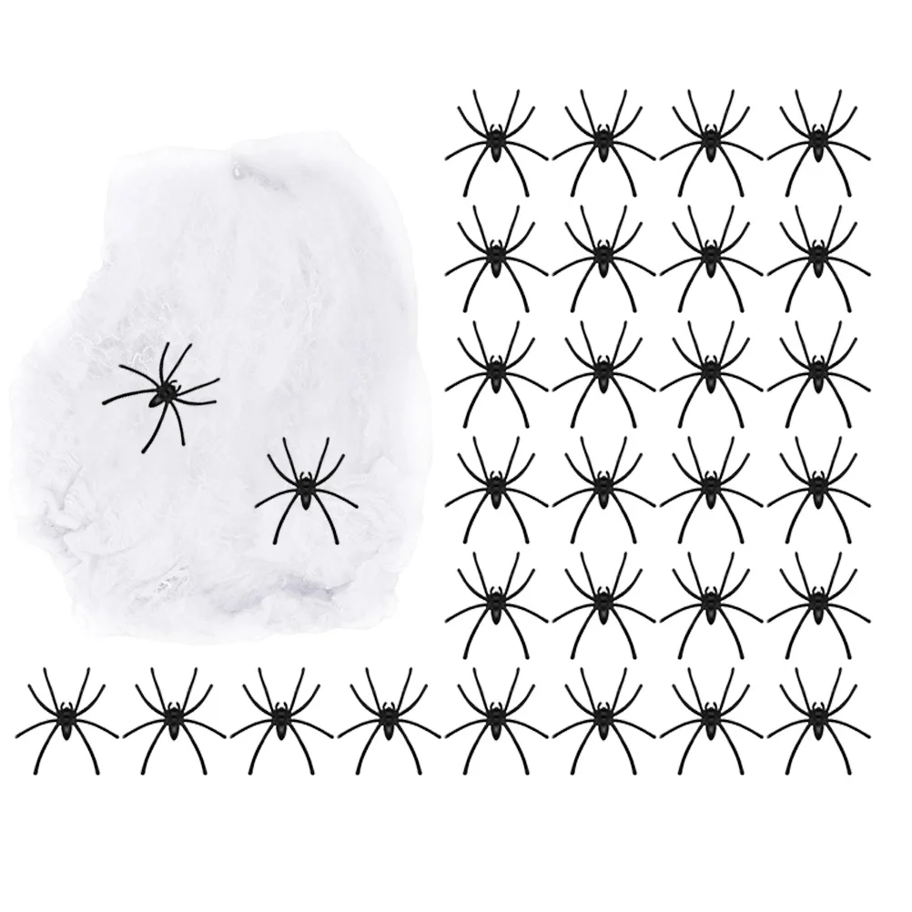 

1Set Halloween Spider Decoration Simulation Spider Web Cotton for Party Haunted Yard Decor Supplies Halloween Decor