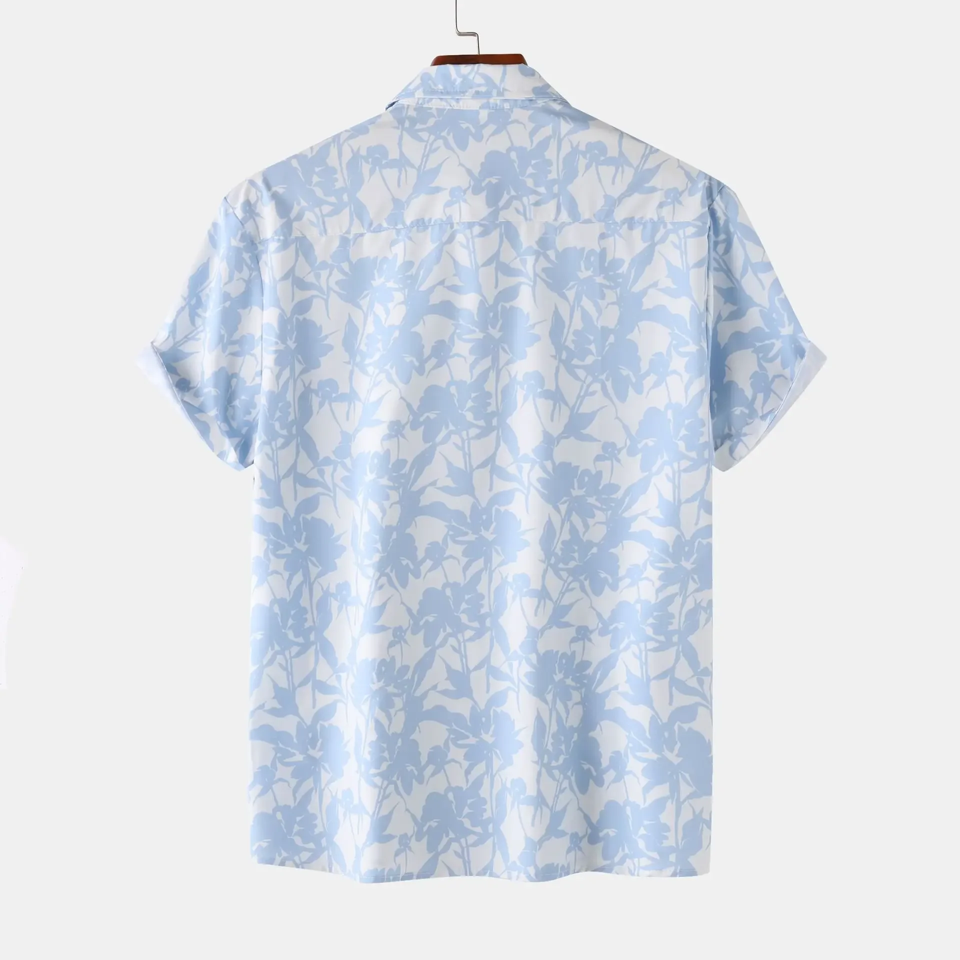 Men's Hawaii Camping Breathable Casual Short Sleeved Shirt Korean Style Loose and Fashionable Printed Shirt Summer Top