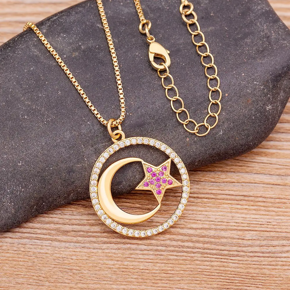 Nidin Mode Licht Der Sterne Und Mond Charme Anhänger Halskette Zarte Schlüsselbein Kette Strass Halsband Für Frauen Schmuck Geschenk