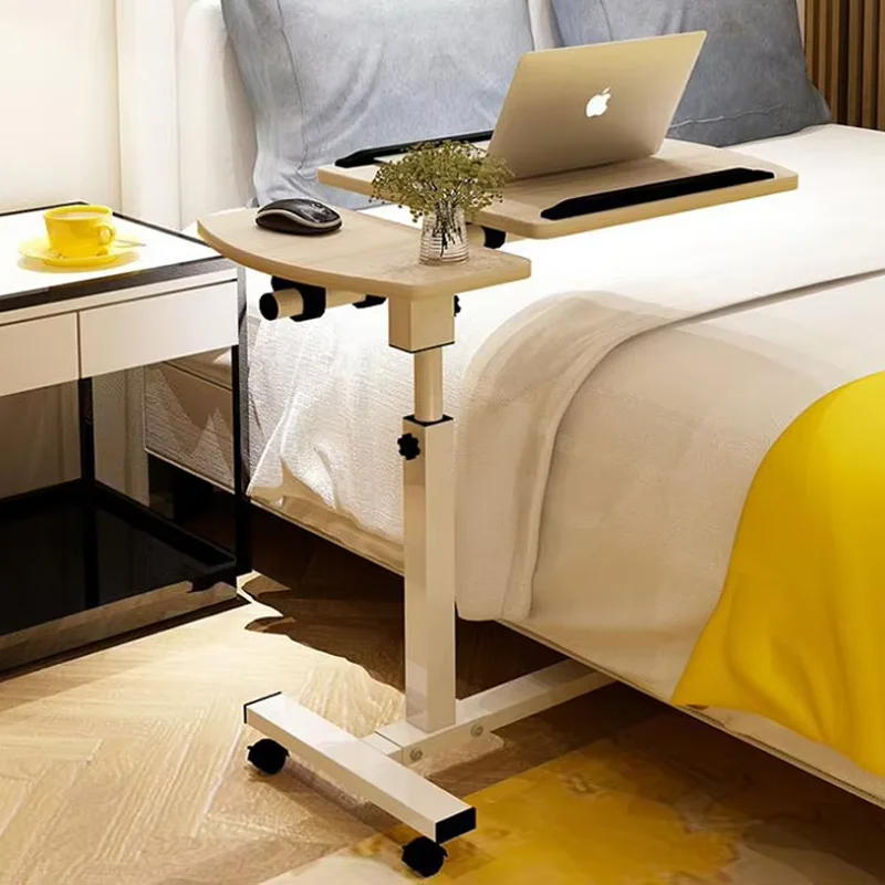 Adjustable Laptop Desk with Wheels, Rotating Standing Computer Table for Sofa Bedside, Lifting Notebook Stand Desk, Side Table