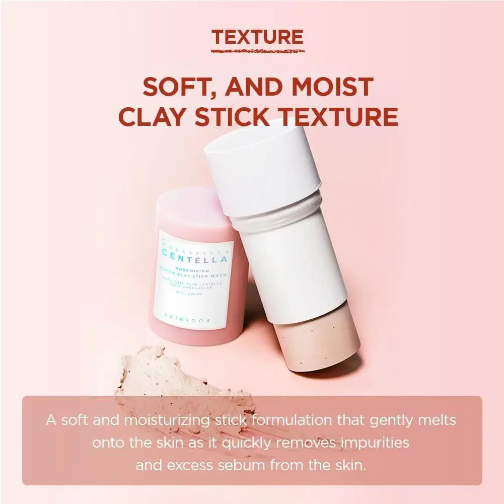 Pink Salt Facial Cleansing Mud Stick Soften Old Keratin Clean Pores Skin Softening Moisturizing Improve Skin Texture Solid Mask image 4
