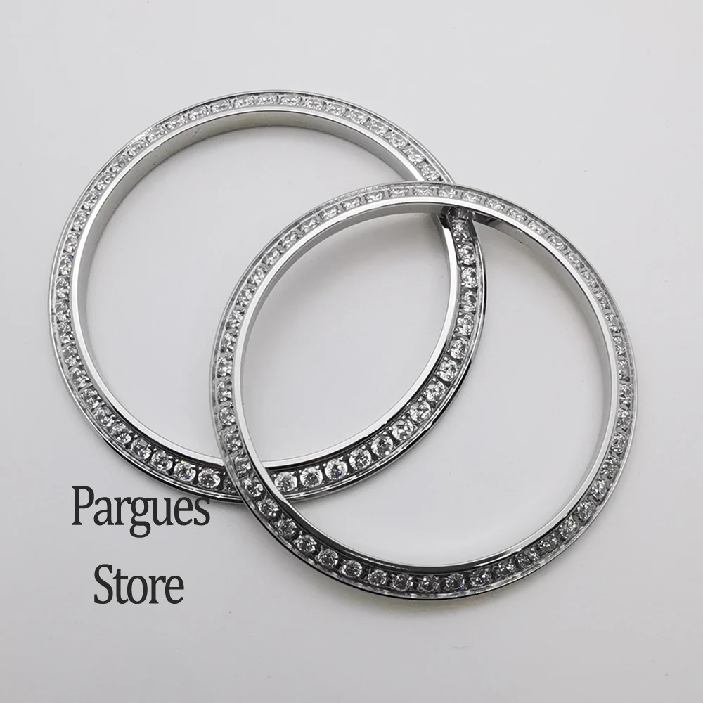 36mm/39mm stainless steel silver/gold/rose gold/black bezel insert for watch case top cover replacement