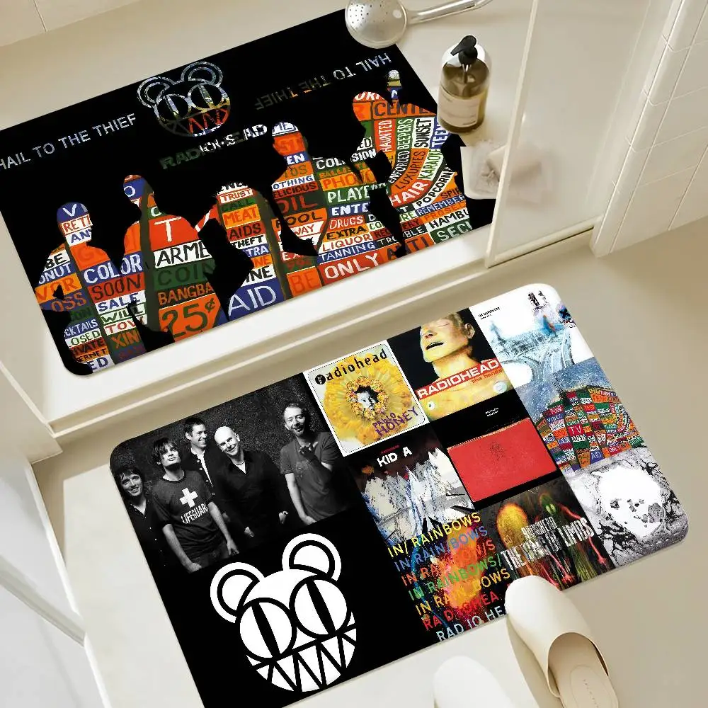 Radioheads Musik-Kunst-Bodenmatte, Retro, mehrere Auswahlmöglichkeiten, Wohnzimmer- und Küchenteppich, rutschfest, moderne Heimdekoration